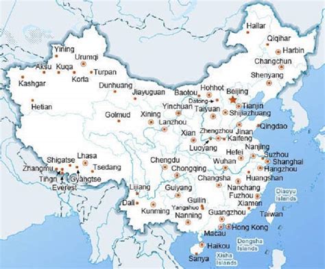Map Of China With Provinces And Major Cities