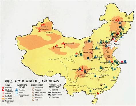 Map Of China's Natural Resources