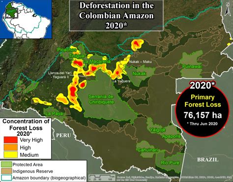 Map Of Colombia Amazon Rainforest