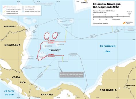 Map Of Colombia And Nicaragua