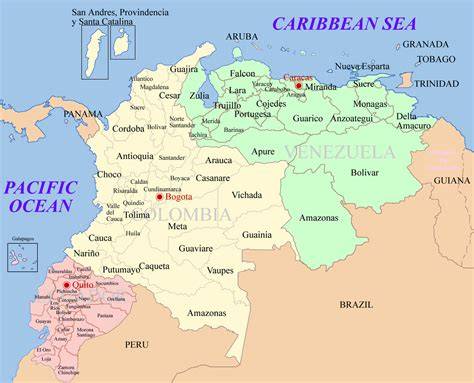 Map Of Colombia And Venezuela