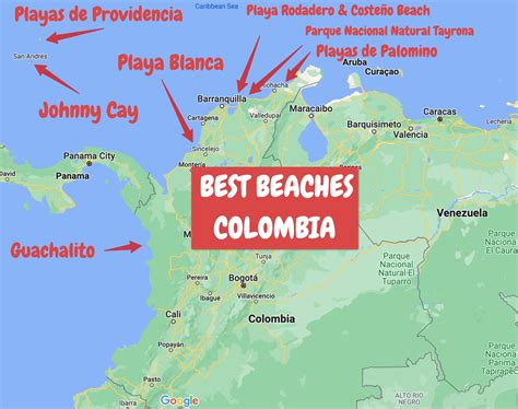 Map Of Colombia Beaches