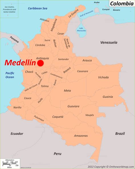 Map Of Colombia Showing Medellin