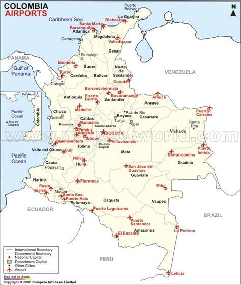 Map Of Colombia With Airports