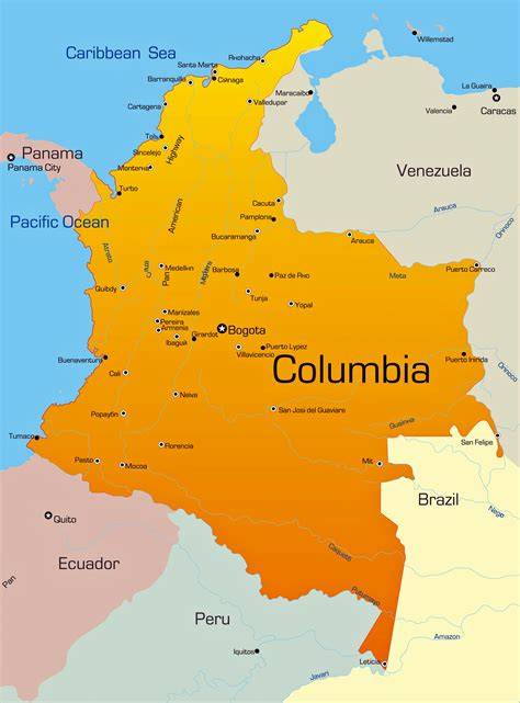 Map Of Colombia With Cities