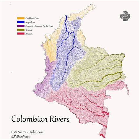 Map Of Colombia With Rivers