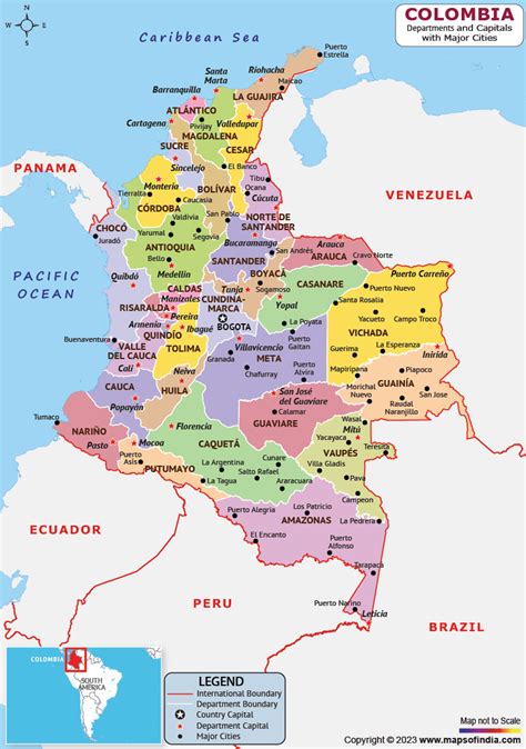 Map Of Colombia With States