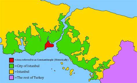 Map Of Constantinople Vs Istanbul