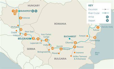 Map Of Danube From Budapest To Black Sea
