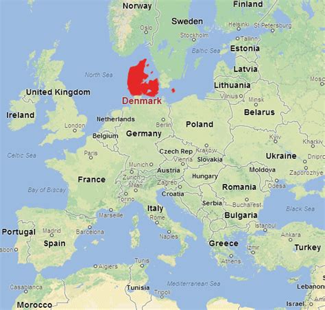 Map Of Denmark And Europe