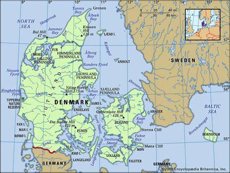 Map Of Denmark And Jutland