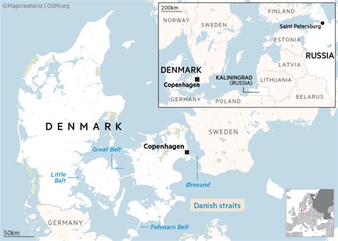 Map Of Denmark And Russia