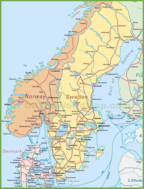 Map Of Denmark Norway And Sweden