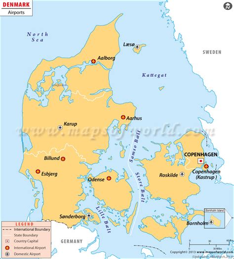 Map Of Denmark With Airports