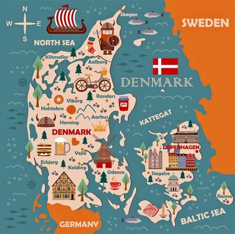Map Of Denmark With Landmarks