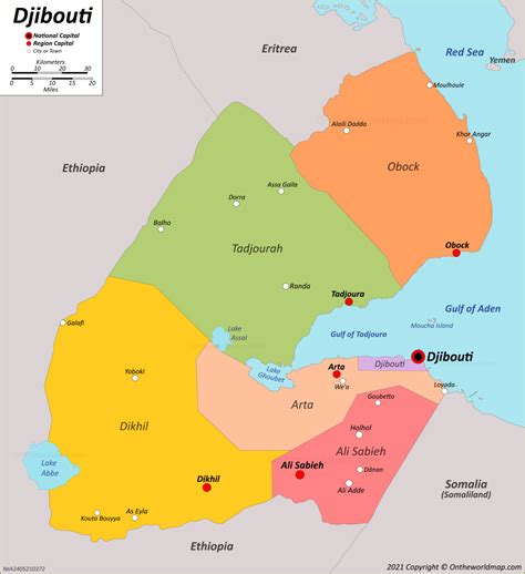Map Of Djibouti And Surrounding Countries