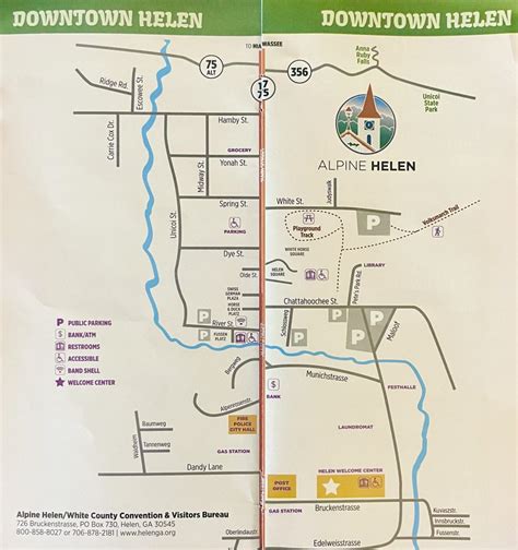 Map Of Downtown Helen Ga