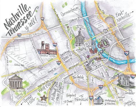 Map Of Downtown Nashville Tennessee