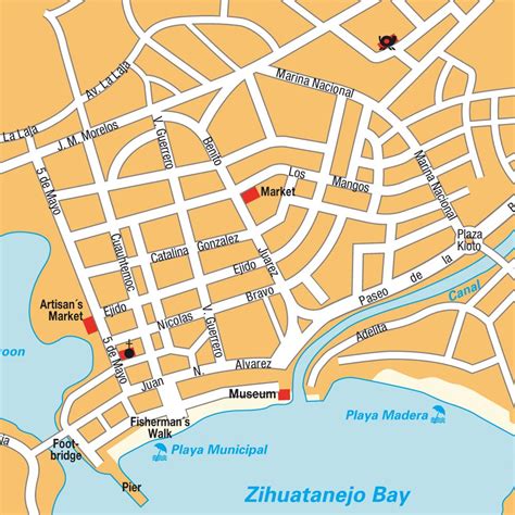 Map Of Downtown Zihuatanejo