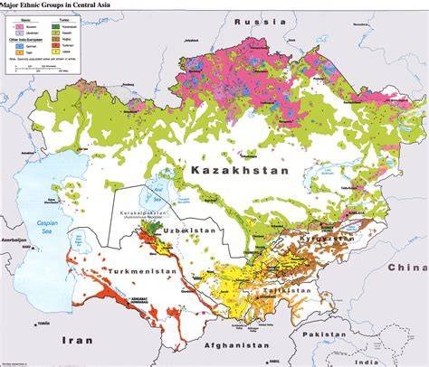 Map Of Ethnicities In Central Asia