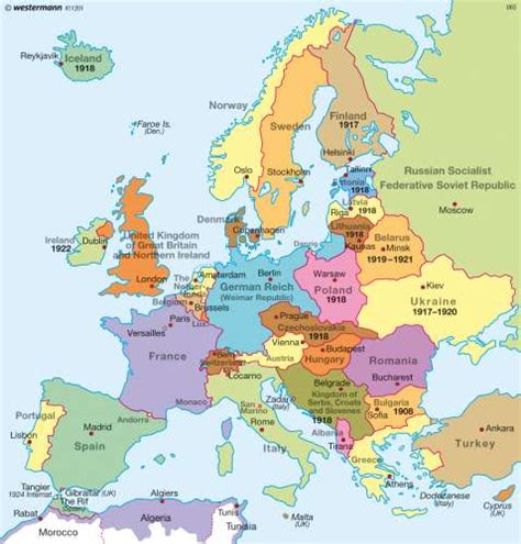 Map Of Europe After Ww1