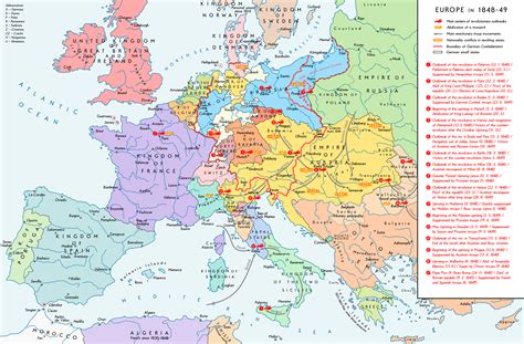 Map Of Europe In 1848