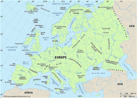 Map Of Europe Rivers And Mountains