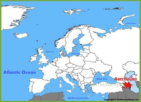 Map Of Europe Showing Azerbaijan
