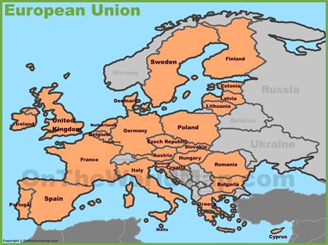 Map Of Europe Union Countries