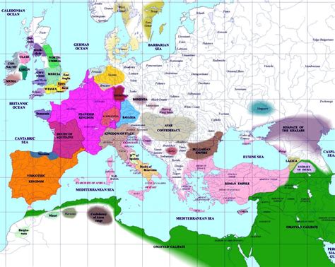 Map Of Europe Year 700