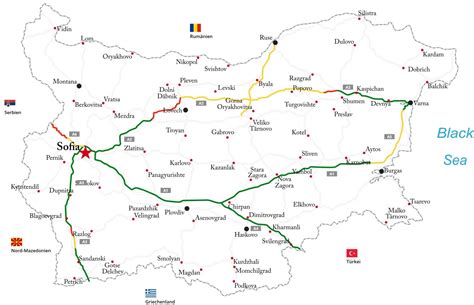 Map Of Highways In Bulgaria