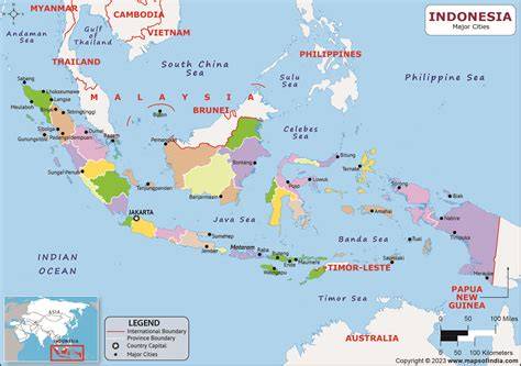 Map Of Indonesia With Major Cities