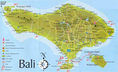 Map Of Island Of Bali