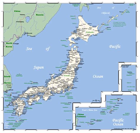 Map Of Japan And Cities
