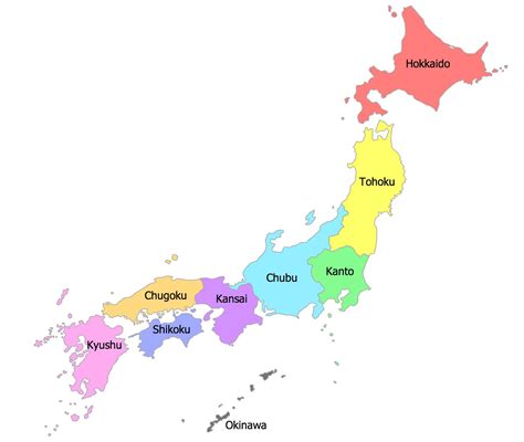 Map Of Japan By Region
