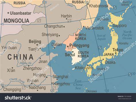 Map Of Japan China And Korea