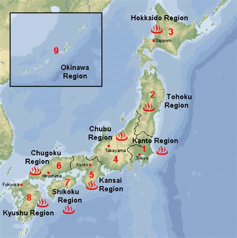 Map Of Japan Hot Springs