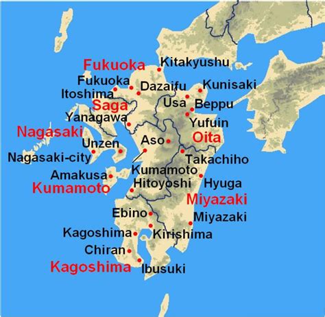 Map Of Japan Kyushu