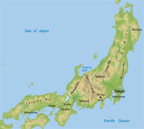 Map Of Japan Mountains