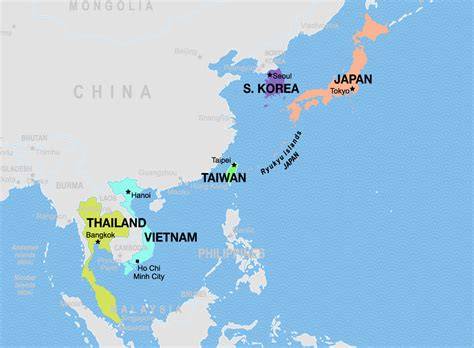 Map Of Japan Thailand Vietnam