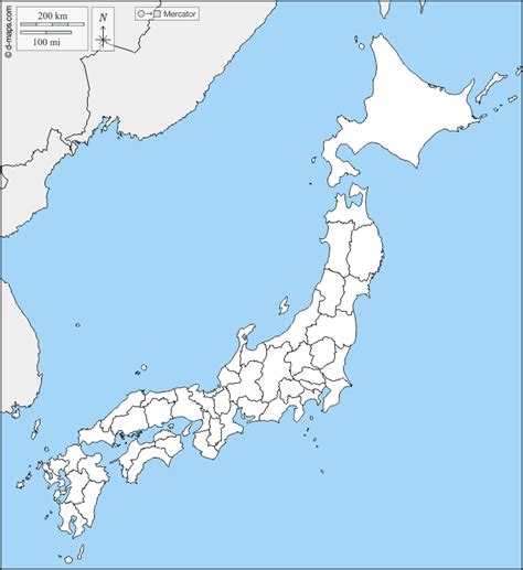 Map Of Japan Unlabeled