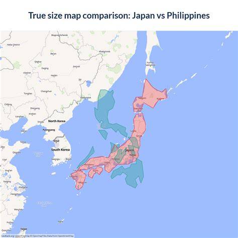 Map Of Japan Vs Philippines