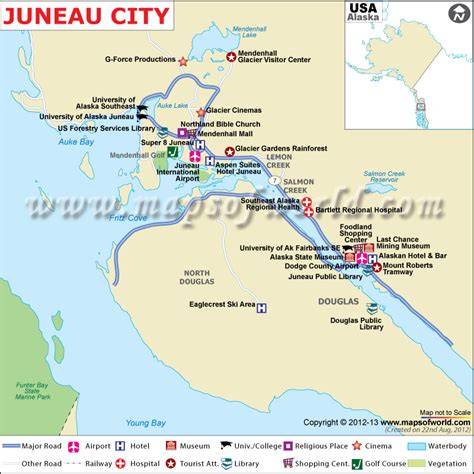 Map Of Juneau Alaska And Surrounding Area