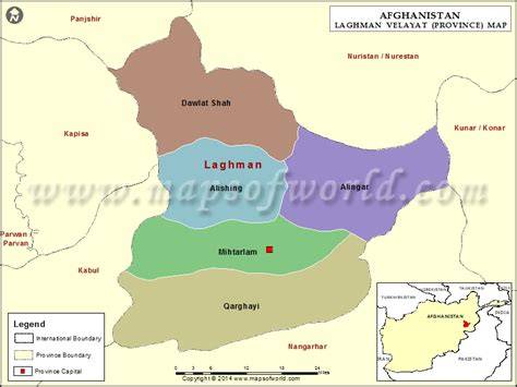 Map Of Laghman Province Afghanistan