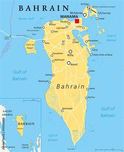 Map Of Manama Bahrain
