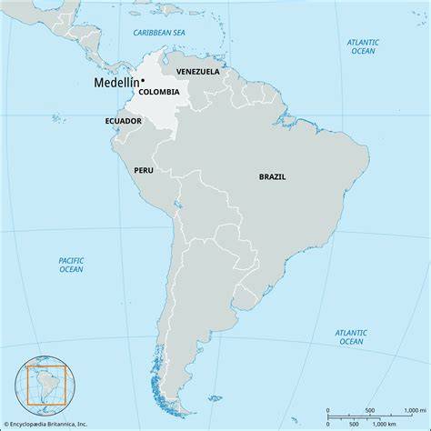 Map Of Medellin Colombia South America