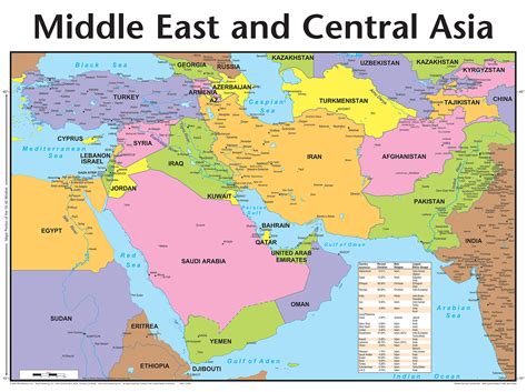 Map Of Middle East And Central Asia