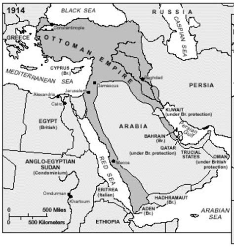 Map Of Middle East Before World War 1