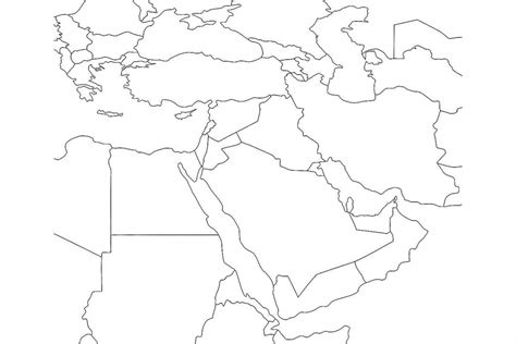 Map Of Middle East Blank