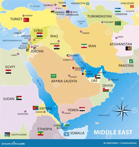 Map Of Middle East Countries And Asia